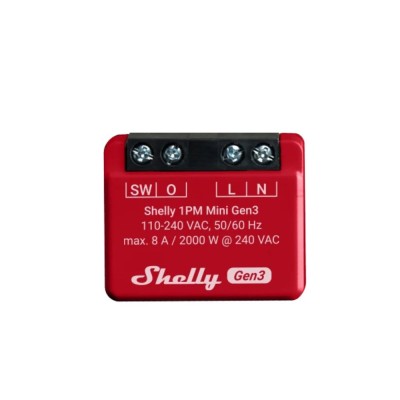 Shelly PLUS 1PM MINI Gen3, Wi-Fi + Bluetooth okosrel&eacute;, &aacute;ramfogyaszt&aacute;s-m&eacute;r&eacute;ssel ALL-REL-PLUSMINI1PM-R3