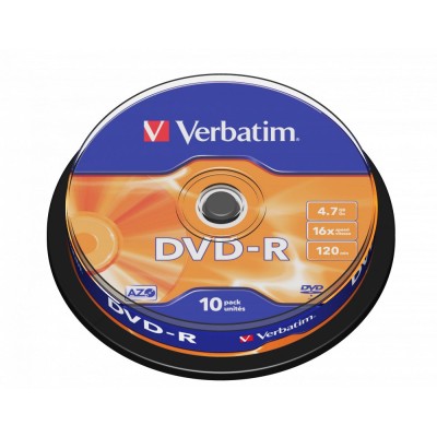 Verbatim DVD-R 4,7Gb 16x Hengeres 10db/csomag (10-&ouml;s c&iacute;mke) 43523
