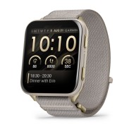Garmin Venu X1 Soft Gold with Titanium Caseback and French Grey Nylon Band 010-02980-09