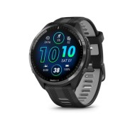 Garmin Forerunner 965 Carbon Grey DLC Titanium Bezel with Black Case and Black/Powder Grey Silicone Band 010-02809-10