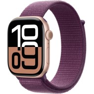 Apple Watch S10 Cellular 46mm Rose Gold Alu Case with Plum Sport Loop MWY83