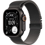 Apple Watch Ultra 3&nbsp;Cellular&nbsp;49mm&nbsp;Black Titanium Case with Black Titanium Milanese Loop Large MF1T4