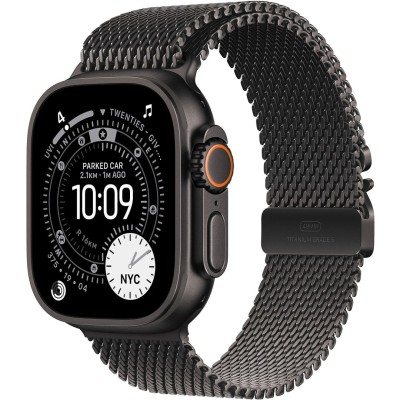 Apple Watch Ultra 3 Cellular 49mm Black Titanium Case with Black Titanium Milanese Loop Large MF1T4 Apple Watch Ultra 3 Cellular 49mm Black Titanium Case with Black Titanium Milanese Loop Large MF1T4