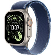 Apple Watch Ultra 3&nbsp;Cellular&nbsp;49mm&nbsp;Natural Titanium Case with Blue/Bright Blue Trail Loop M/L MEWU4