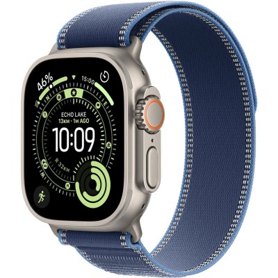 Apple Watch Ultra 3&nbsp;Cellular&nbsp;49mm&nbsp;Natural Titanium Case with Blue/Bright Blue Trail Loop M/L MEWU4
