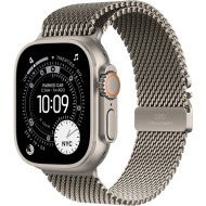 Apple Watch Ultra 3&nbsp;Cellular&nbsp;49mm&nbsp;Natural Titanium Case with Natural Titanium Milanese Loop Medium MEWY4