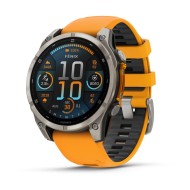 Garmin fenix 8 Titanium with Spark Orange/Graphite Silicone Band 010-02904-11