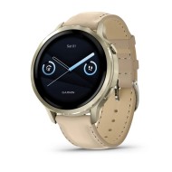 Garmin Venu 4 41mm Lunar Gold with Sand Leather Band 010-03013-03