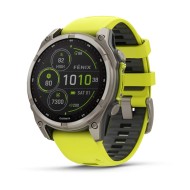 Garmin fenix 8 47mm Solar Sapphire Titanium with Amp yellow/graphite silicone band 010-02906-21