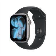 Apple Watch S11&nbsp;Cellular 42mm Space Grey Aluminium Case with Black Sport Band - M/L MF8C4MP/A