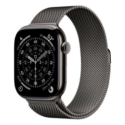 Apple Watch S11&nbsp;Cellular 46mm&nbsp;Slate Titanium Case with Slate Milanese Loop - S/M MFD34MP/A