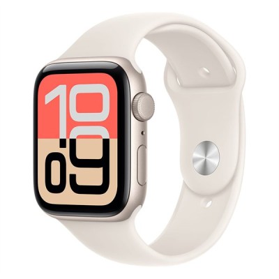 Apple Watch SE 3&nbsp;GPS&nbsp;44mm&nbsp;Starlight Aluminium Case with Starlight Sport Band - M/L MEHJ4MP/A