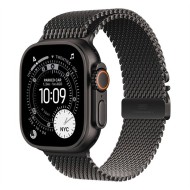 Apple Watch Ultra 3&nbsp;Cellular&nbsp;49mm&nbsp;Black Titanium Case with Black Titanium Milanese Loop - Large MF1T4QH/A