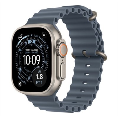 Apple Watch Ultra 3&nbsp;Cellular&nbsp;49mm&nbsp;Natural Titanium Case with Anchor Blue Ocean Band MEWH4QH/A