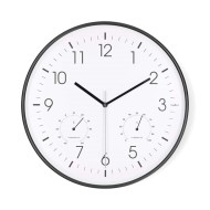 Nedis CLWA4226BK fali&oacute;ra, 30 cm &aacute;tm&eacute;rő,  műanyag, csendes szerkezet: &oacute;ra, hőm&eacute;rő, p&aacute;ratartamom m&eacute;rő CLWA4226BK