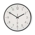 Nedis CLWA6226BK rádióvezérelt óra, 30 cm átmérő,  műanyag, csendes szerkezet CLWA6226BK