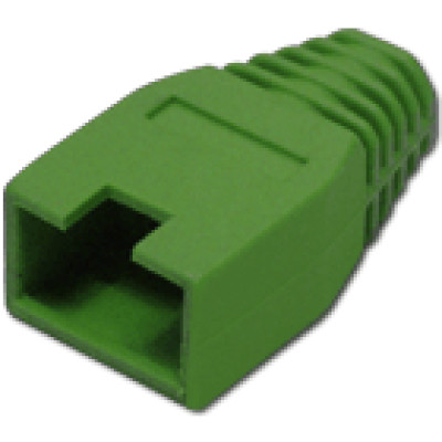 Törésgátló 8P8C UTP és FTP dugaszhoz, kivágott füles, zöld.