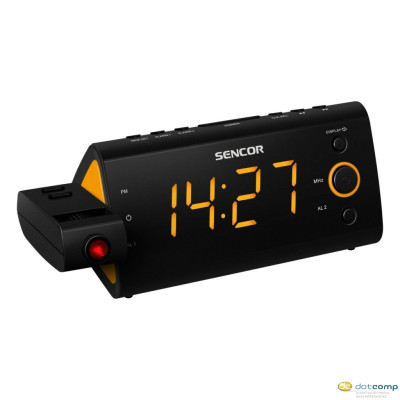 Sencor SRC 330 OR kivetítős ébresztőórás rádió fekete-narancssárga