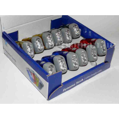 LED kézi lámpa 3LED dinamós TORCH-L-BOX01