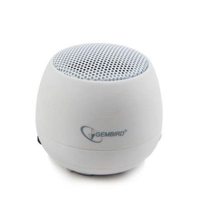 Portable speaker Gembird SPK-103-W, Audio 3.5mm, 2W, 40mm, 400mAh, 6h SPK-103-W