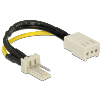 Delock Power Cable 3 pin male  3 pin female (fan) 8 cm ? Reduction of rotation speed 83656