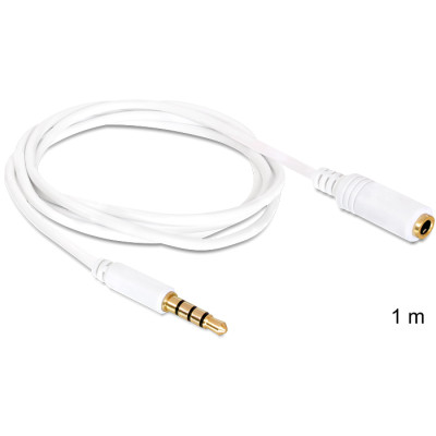 Delock audio sztereo Jack 3.5 mm apa / anya iPho 4 pin kábel, 1 m 84480