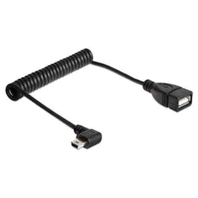 DELOCK kábel USB micro-B male 90 fokos to USB 2.0-A female OTG, spirál kábel