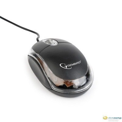 Gembird Optical mouse 1000 DPI, USB, black/transparent MUS-U-01-BKT