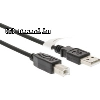USB 2.0 kábel A típusú apa - B típusú apa, 2 m, fekete VLCT60100B20
