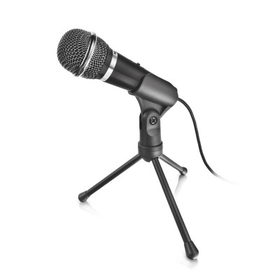 Trust Mikrofon - Starzz (c.sz:21671, Studió design, 3.5mm jack csatlakozó, 250cm kábel, állvány, fek