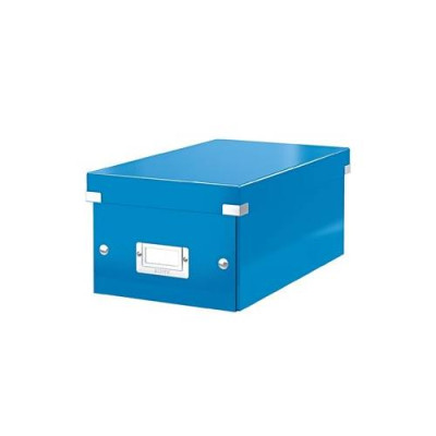 LEITZ DVD tároló doboz, lakkfényű, LEITZ "Click&Store", kék