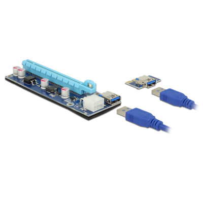 Delock Bővítőkártya PCI Express x1  PCI Express x16, 60 cm-es USB-kábellel 41426
