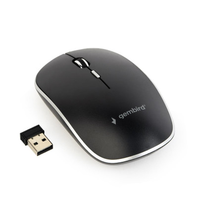 Gembird Wireless optical mouse MUSW-4B-01, 1600 DPI, nano USB, black MUSW-4B-01