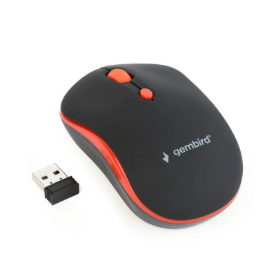 Gembird Wireless optical mouse MUSW-4B-03-R, 1600 DPI, nano USB, black-red MUSW-4B-03-R
