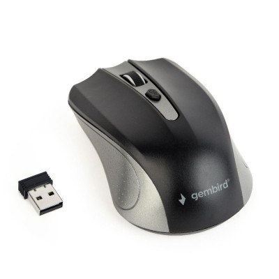 Gembird Wireless optical mouse MUSW-4B-04-GB, 1600 DPI, nano USB,spacegrey/black MUSW-4B-04-GB