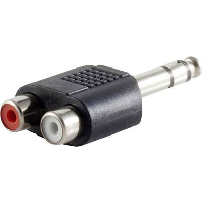 Jack - RCA átalakító adapter (3.5 mm sztereo Jack dugó - 2 RCA aljzat) fekete színű Tru Components 1559822
