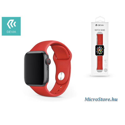 Devia Apple Watch lyukacsos sport szíj - Devia Deluxe Series Sport Band - 42/44 mm - red ST324970