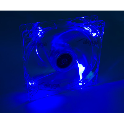 AKYGA Rendszerhűtő ventilátor AW-12A-BL, Kék LED 12cm