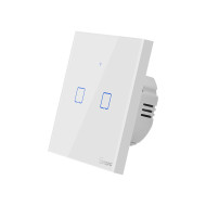 Sonoff TX T1 EU 2C WiFi + RF vezérlésű, távvezérelhető, érintős dupla/csillár villanykapcsoló (fehér) SON-KAP-TXT12