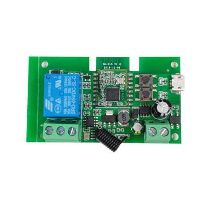 SmartWise 5V-32V négy áramkörös, Zigbee + RF NO/NC okosrelé, kontakt kapcsolással, impulzus üzemmóddal SMW-REL-532V-4RF-ZB