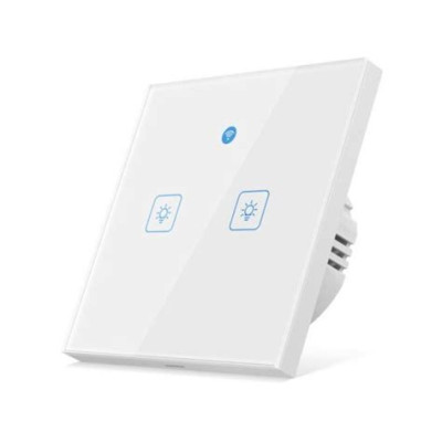 eWeLink app kompatibilis, mozgásérzékelős két gombos okos WiFi villanykapcsoló (fehér) NON-KAP-RAD2