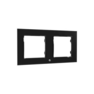 Shelly Wall Switch sorolókeret, 2-es fekete üveg előlapos ALL-KAP-WF2-B