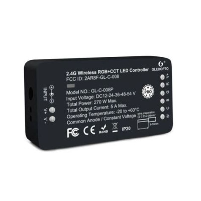 Gledopto Zigbee Pro RGBW LED vezérlés (Zigbee+RF) 12V / 24V / 36V / 48V / 54V DC GLE-REL-C007P