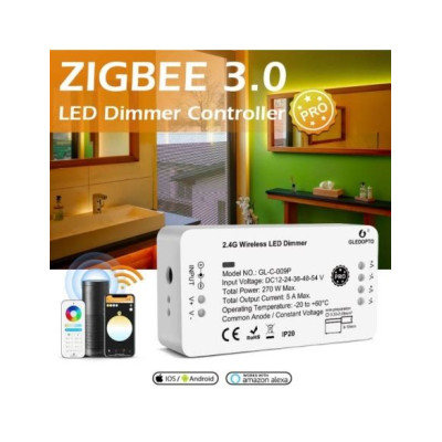 Gledopto Zigbee Pro Dimmer LED vezérlés (Zigbee+RF) 12V / 24V / 36V / 48V / 54V DC GLE-REL-C009P