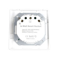 SmartWise fehér 3-as üveg előlapos sorolókeret, S1W WiFi-s sorolható okos konnektor aljzathoz SMW-KON-SF3W