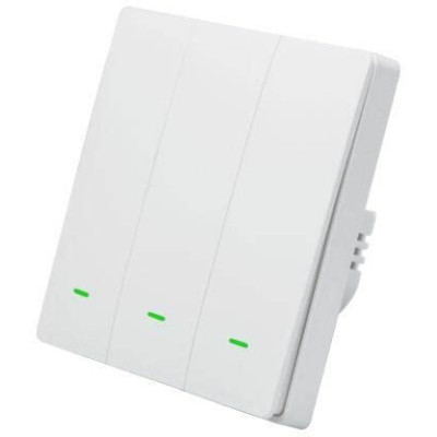 SmartWise B3L WiFi + RF, három gombos, eWeLink app-os okos villanykapcsoló (csak fázisvezetéket igényel) (előlap nélkül) SMW-KAP-B3LW-NFP