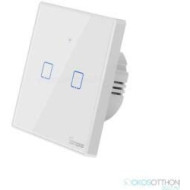 Sonoff TX Ultimate T5 EU 2C WiFi + eWeLink-Remote (Bluetooth), teljes felületén érintőkapcsolós, két áramkörös okos villanykapcsoló (csillárkapcsoló) SON-KAP-TXT52