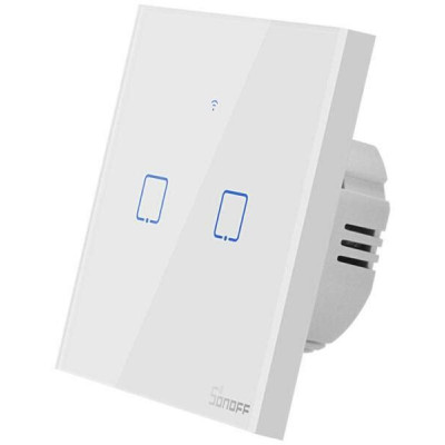 Sonoff TX T0 EU 3C WiFi vezérlésű, távvezérelhető, érintős hármas csillár villanykapcsoló (fehér) SON-KAP-TXT03